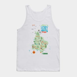 Welcome to Henry County Georgia - Illustrated Map Graphic - McDonough, Stockbridge, Locust Grove, Hampton Tank Top